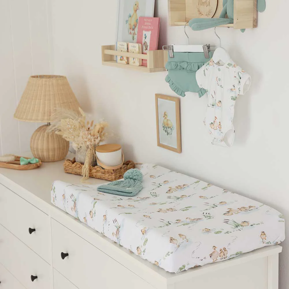 Duck Pond Organic Bassinet Sheet / Change Pad Cover - Image 6