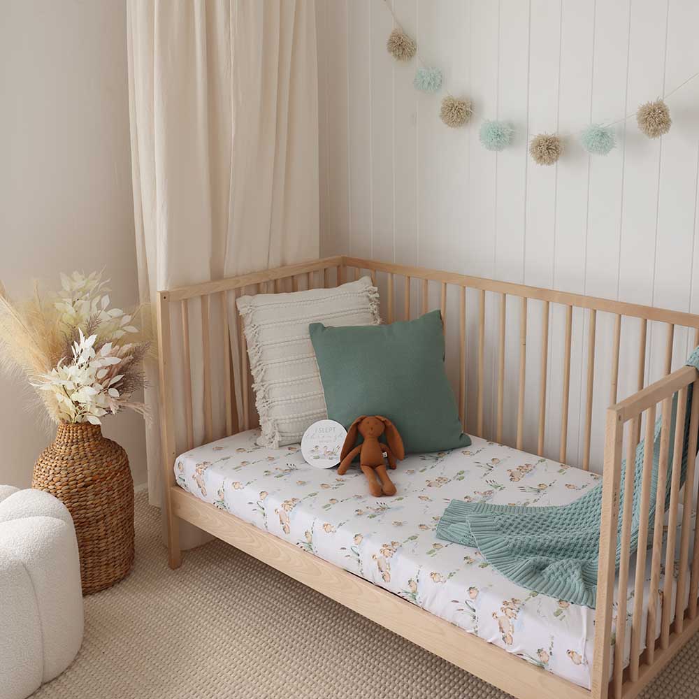Duck Pond Organic Fitted Cot Sheet - Image 4