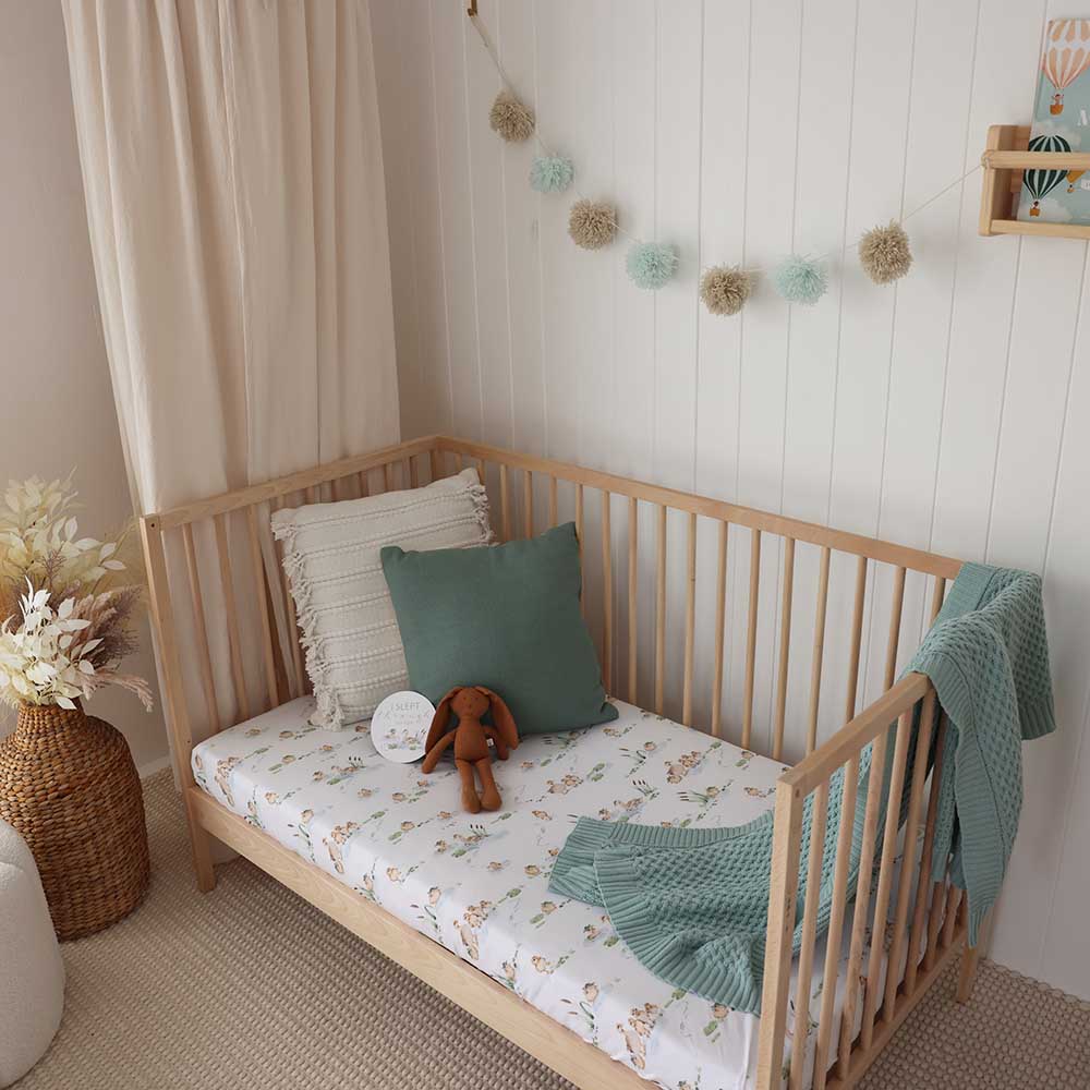 Duck Pond Organic Fitted Cot Sheet - Image 7
