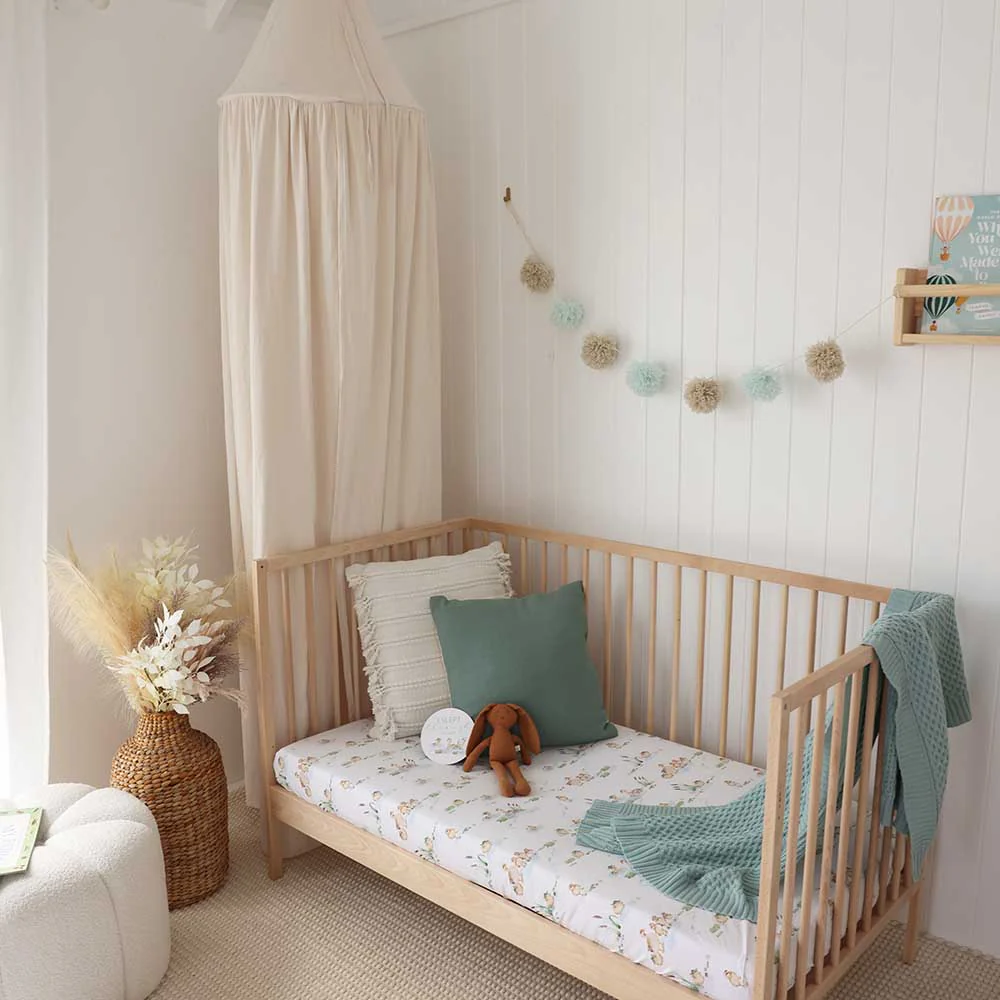Duck Pond Organic Fitted Cot Sheet - Image 8