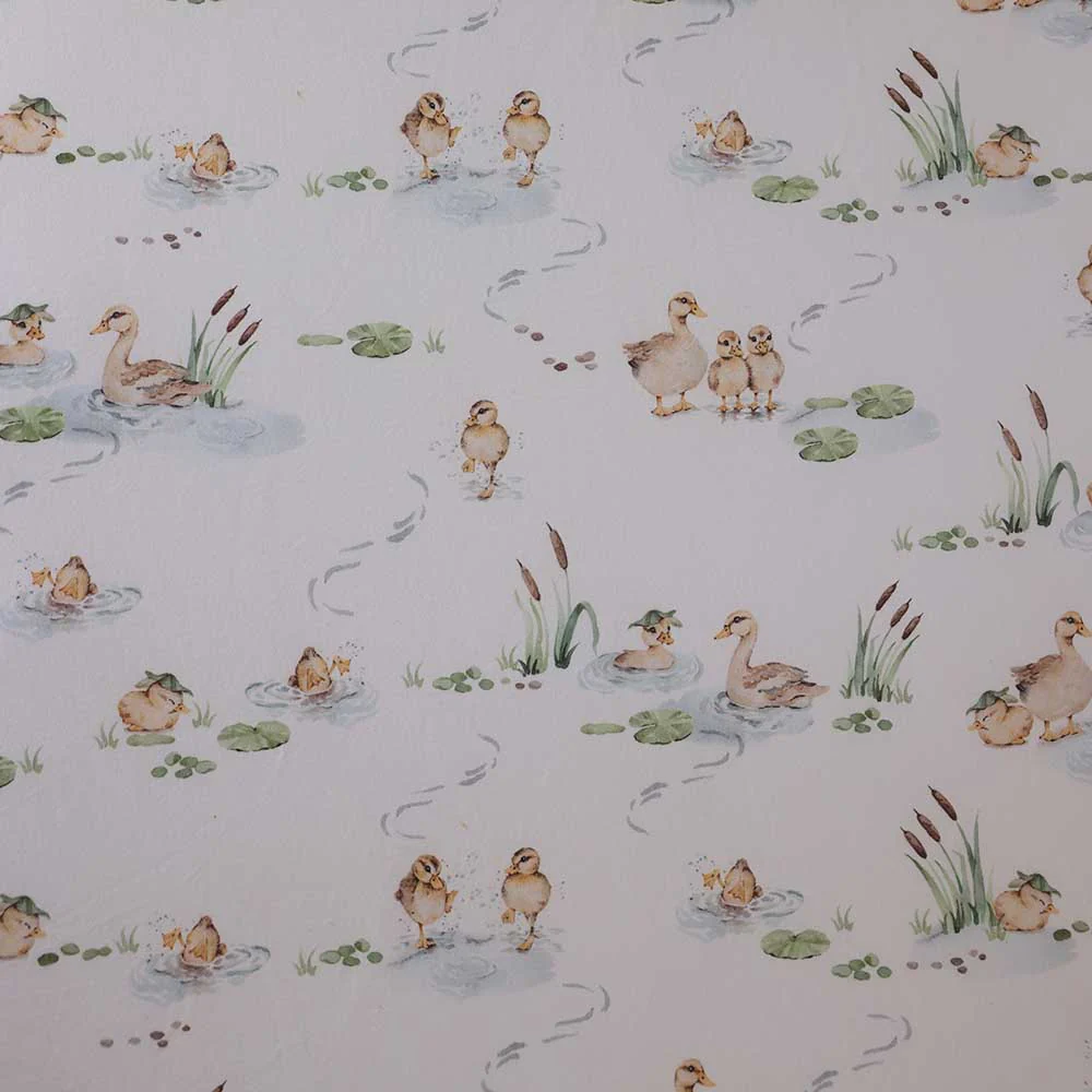Duck Pond Organic Fitted Cot Sheet - Image 9