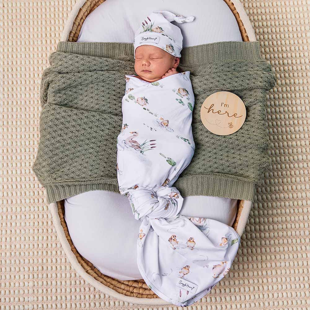 Duck Pond Organic Jersey Wrap & Beanie Set - Image 12