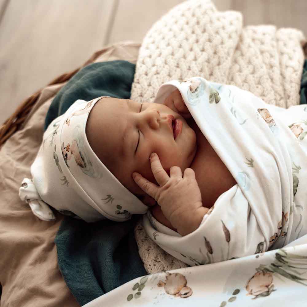 Duck Pond Organic Jersey Wrap & Beanie Set - Image 14
