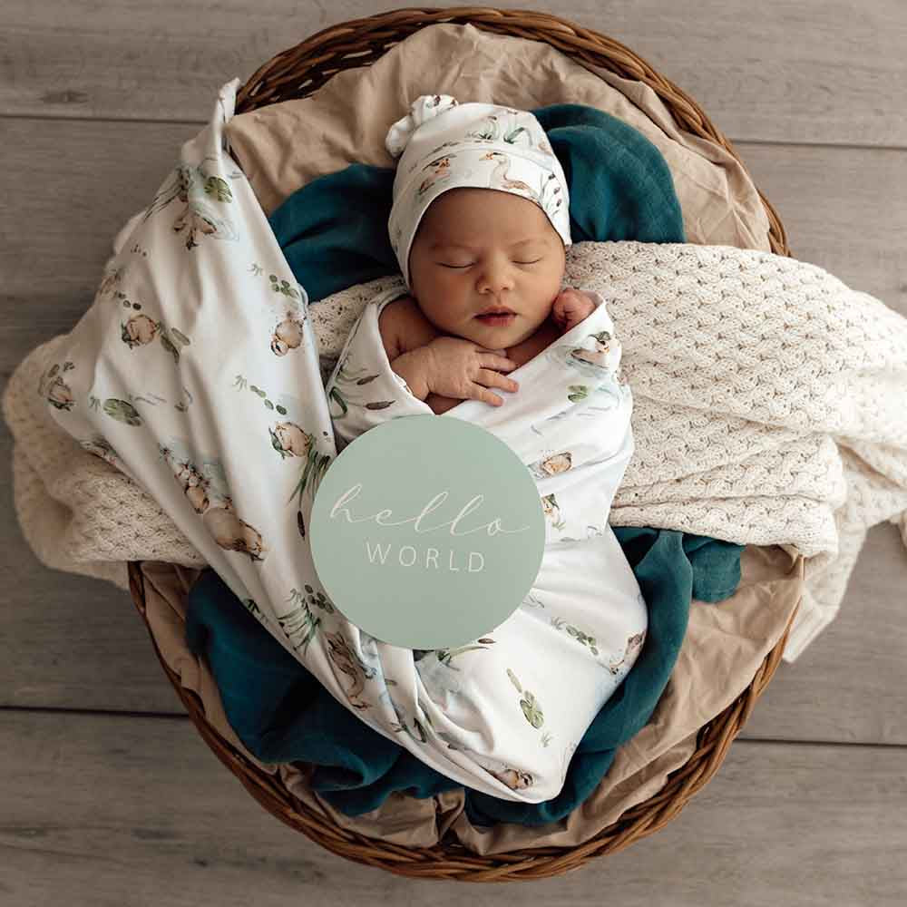 Duck Pond Organic Jersey Wrap & Beanie Set - Image 3