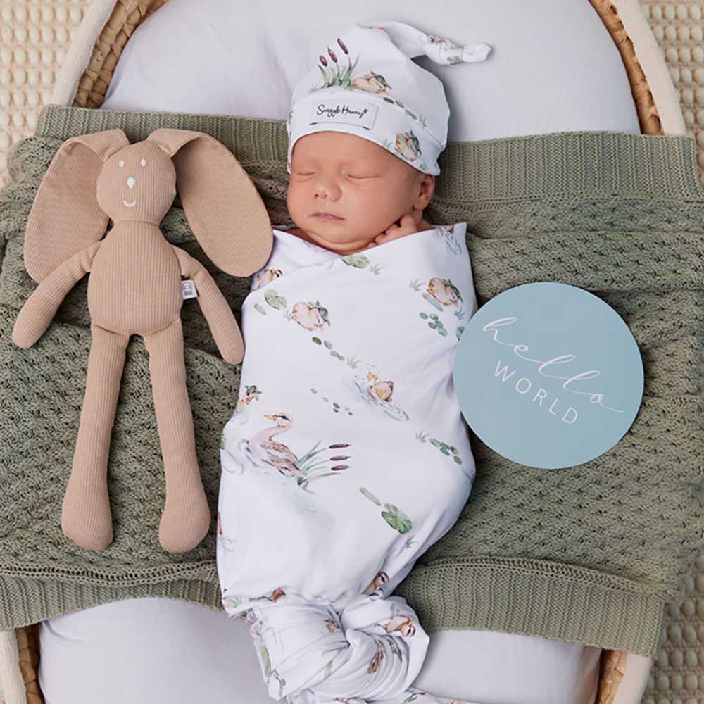 Duck Pond Organic Jersey Wrap & Beanie Set - Image 4