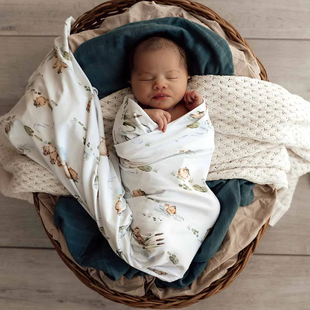 Duck Pond Organic Jersey Wrap & Beanie Set - Image 7