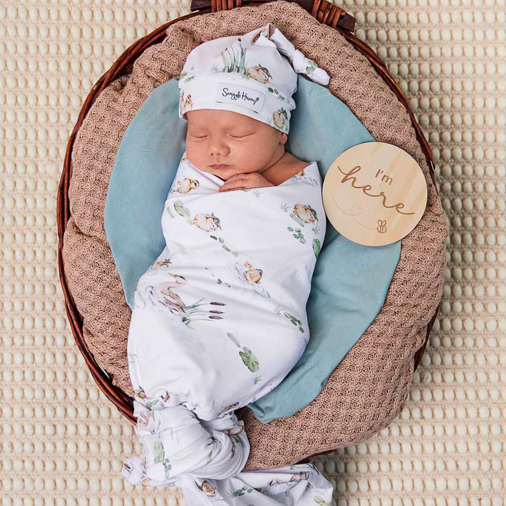 Duck Pond Organic Jersey Wrap & Beanie Set - Image 9