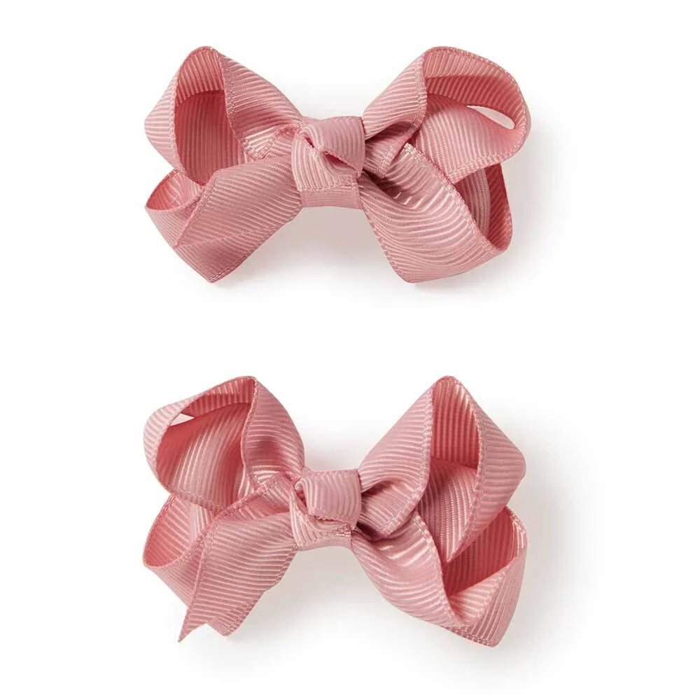 Dusty Pink Piggy Tail Hair Clips - Pair - Image 2
