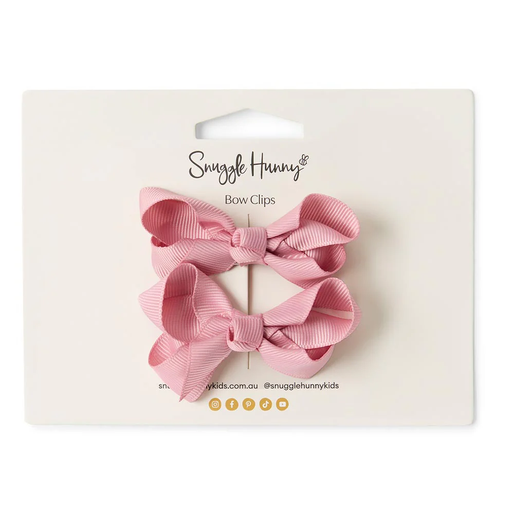 Dusty Pink Piggy Tail Hair Clips - Pair - Image 4