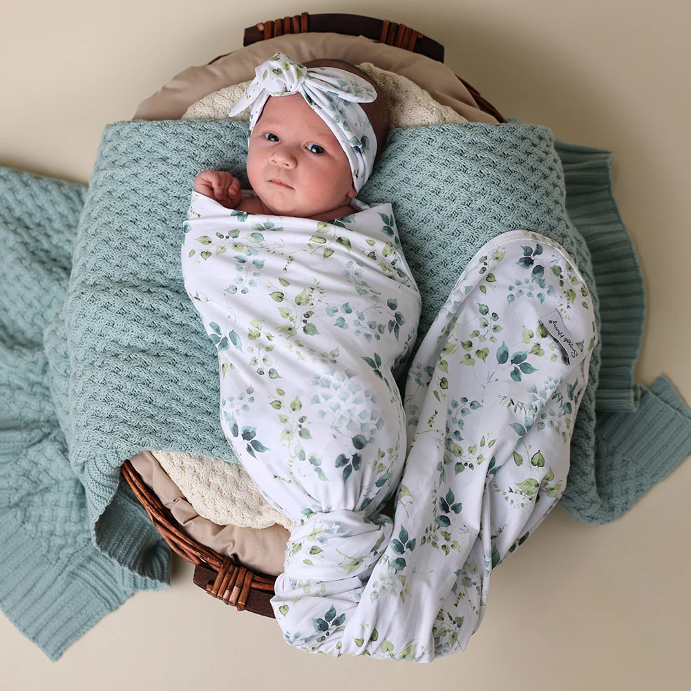 Eden Organic Jersey Wrap & Topknot Set - Image 9