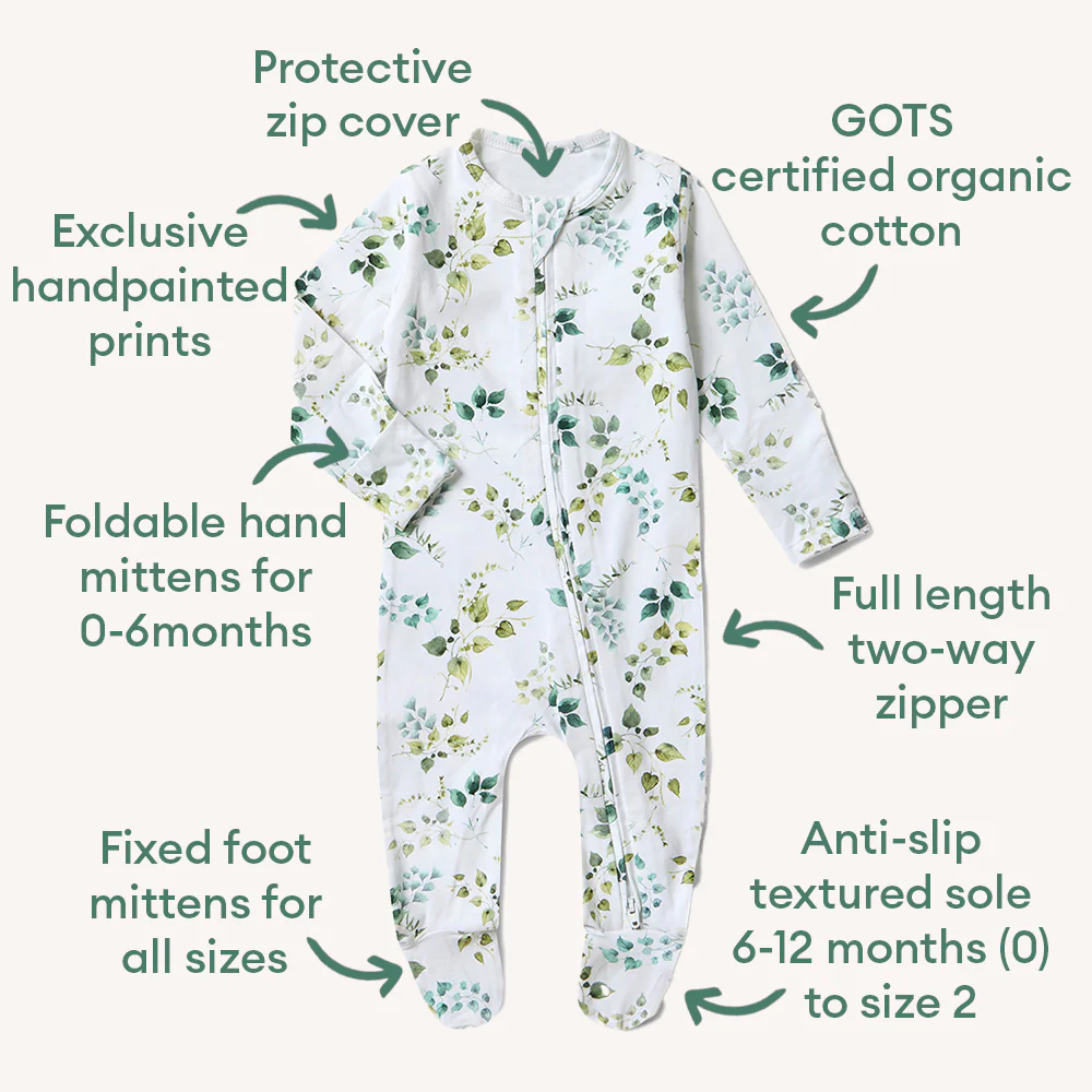 Eden Organic Snuggle Sleepsuit Zip Footie - Image 4