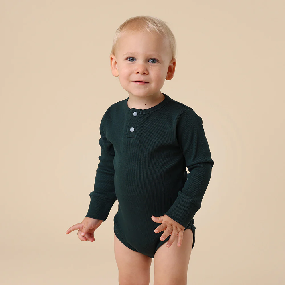 Emerald Long Sleeve Organic Bodysuit - Image 4