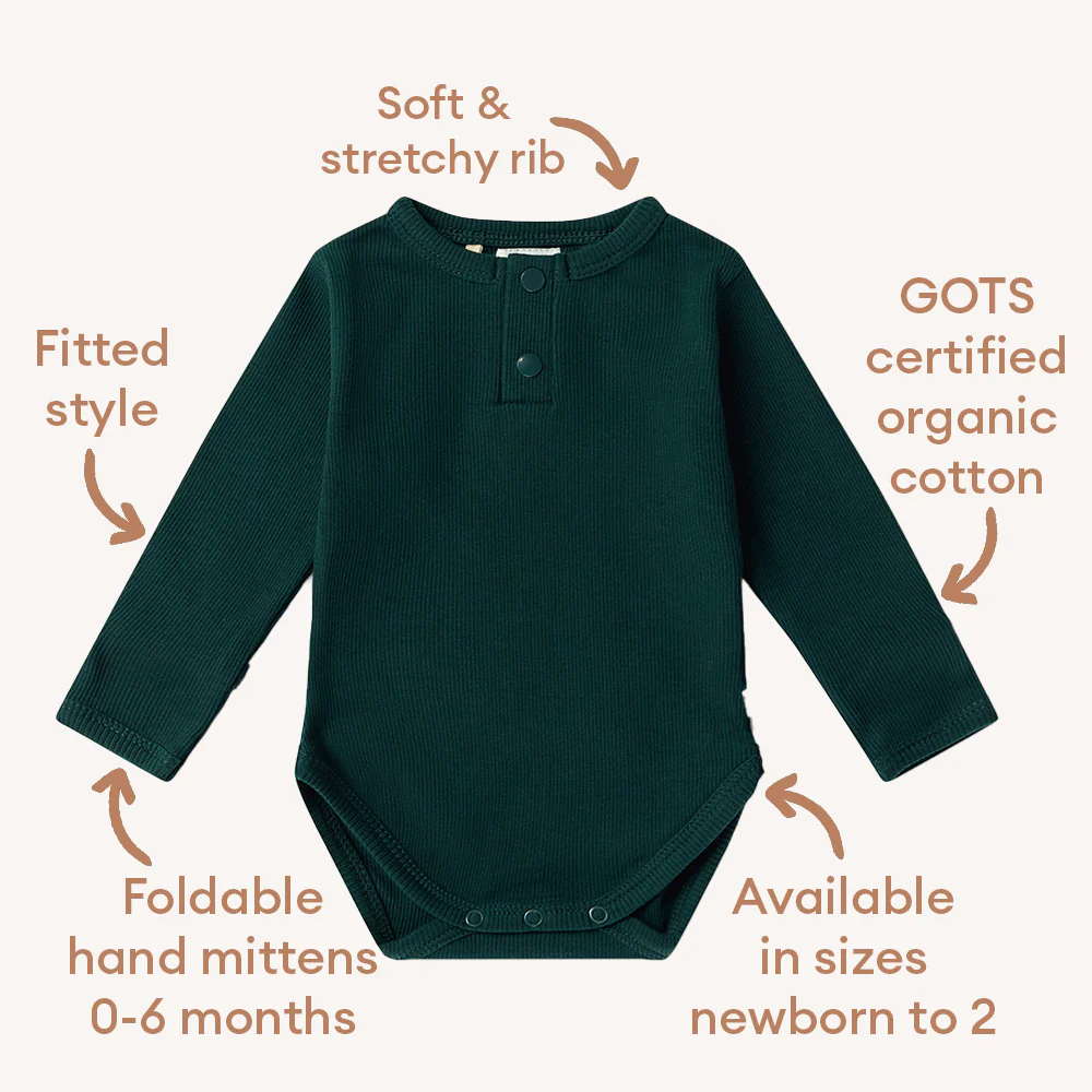 Emerald Long Sleeve Organic Bodysuit - Image 7