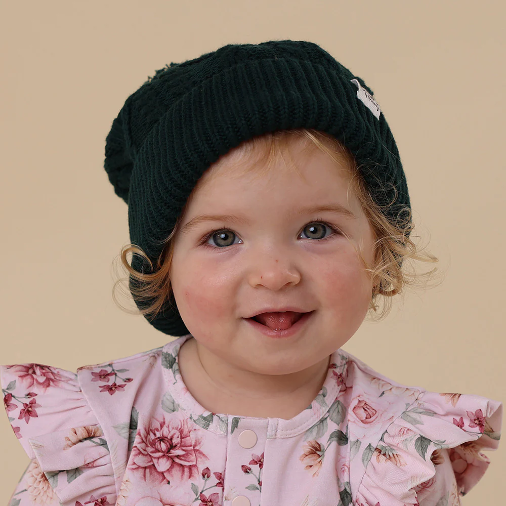 Emerald Organic Baby Knit Beanie - Image 3