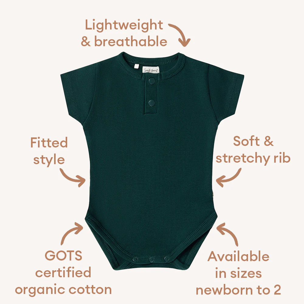 Emerald Short Sleeve Organic Bodysuit - Image 6