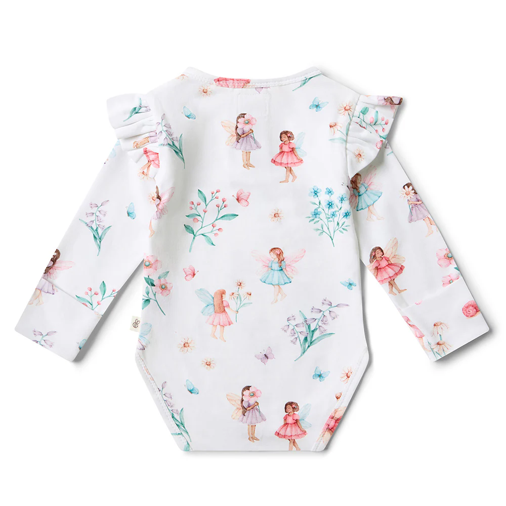 Fairy Garden Long Sleeve Organic Bodysuit with Frill - Image 10