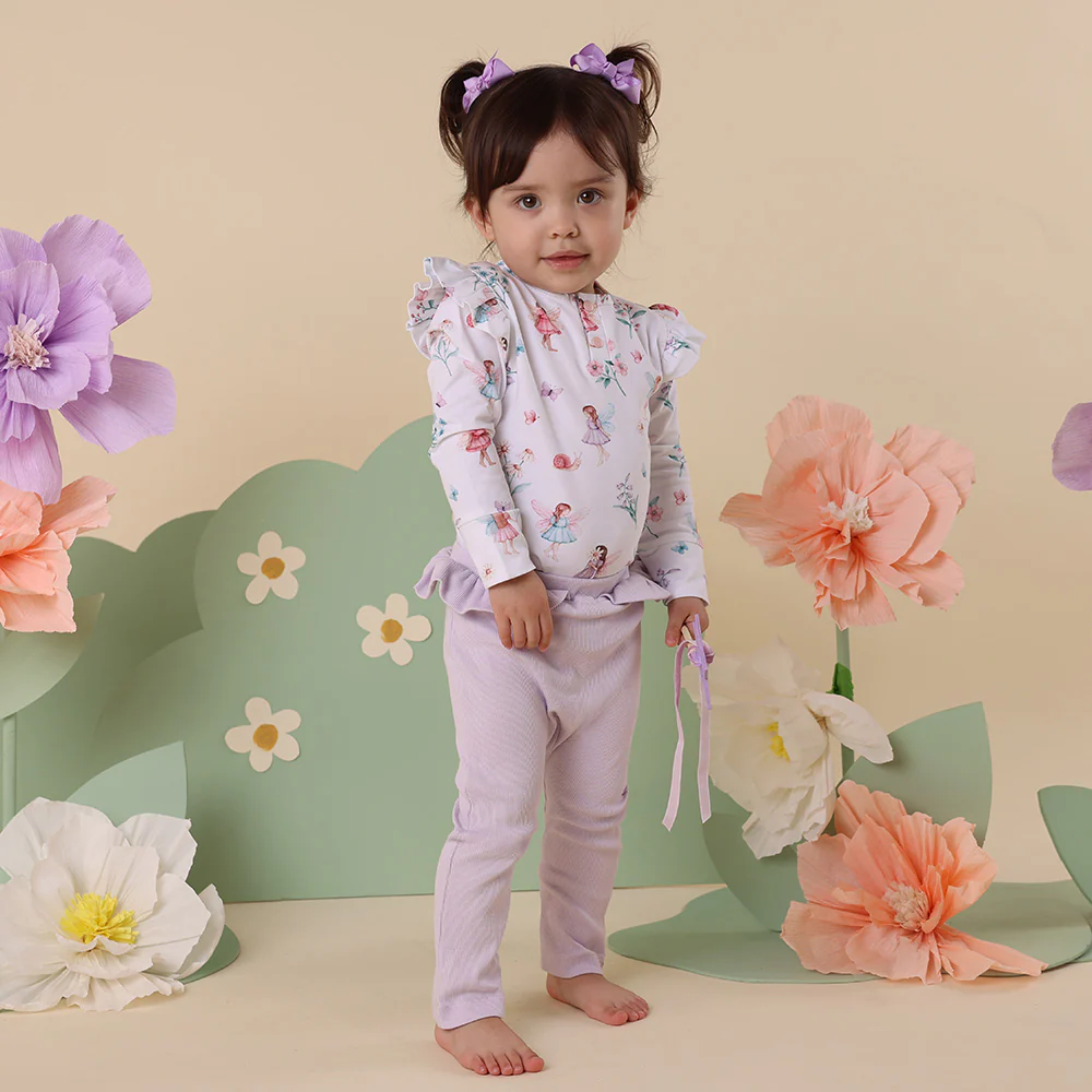 Fairy Garden Long Sleeve Organic Bodysuit with Frill - Image 12