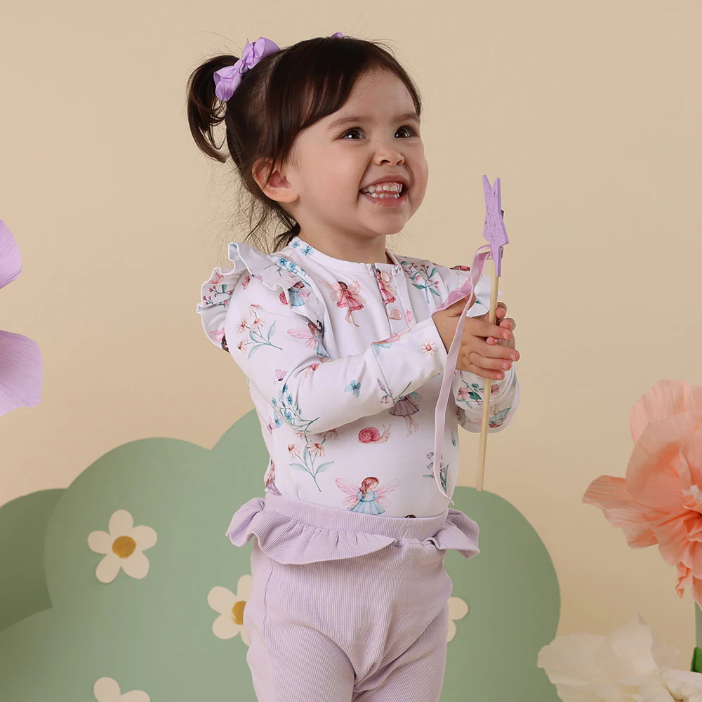 Fairy Garden Long Sleeve Organic Bodysuit with Frill - Image 13