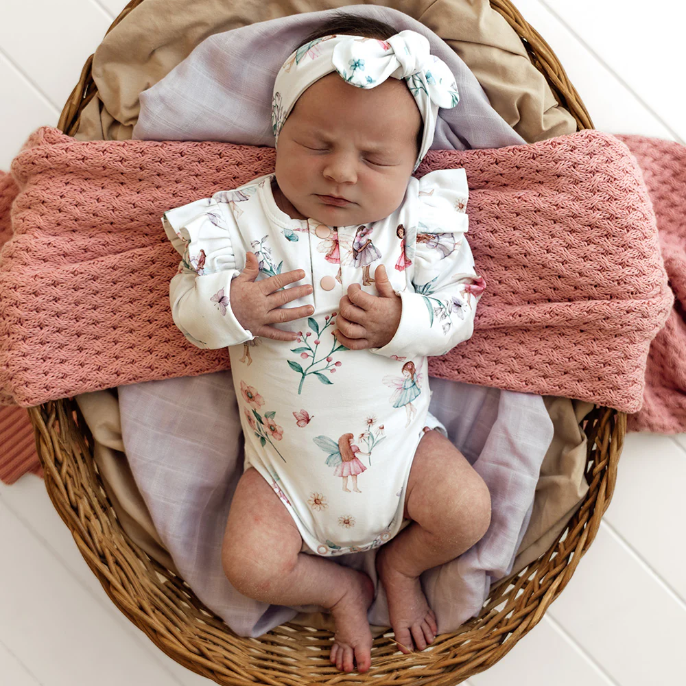 Fairy Garden Long Sleeve Organic Bodysuit with Frill - Image 14