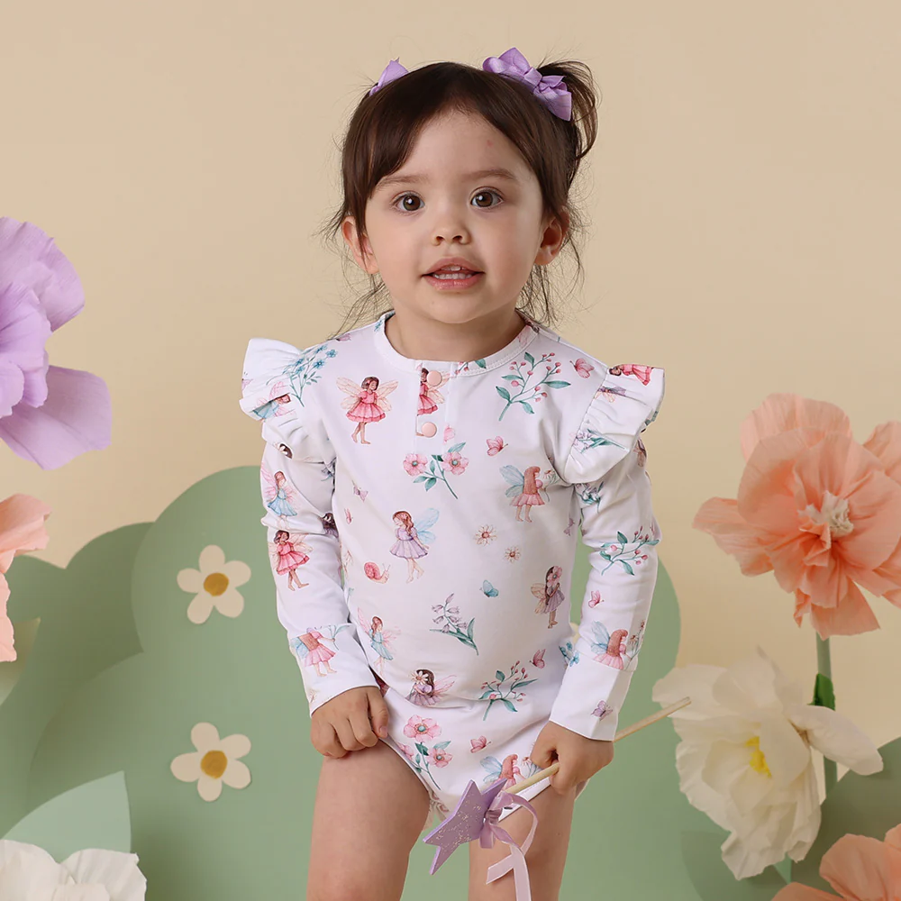 Fairy Garden Long Sleeve Organic Bodysuit with Frill - Image 15