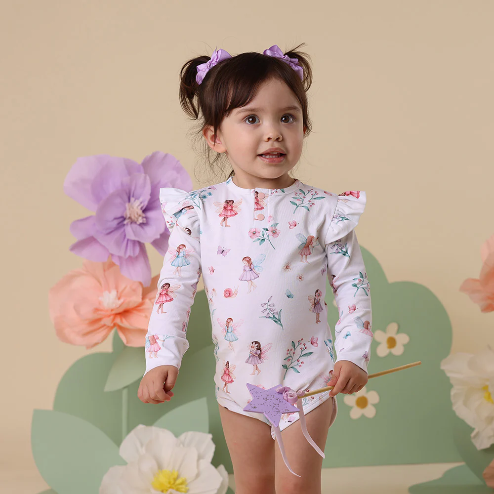 Fairy Garden Long Sleeve Organic Bodysuit with Frill - Image 16