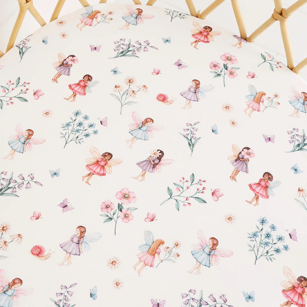 Fairy Garden Organic Bassinet Sheet / Change Pad Cover - Image 3