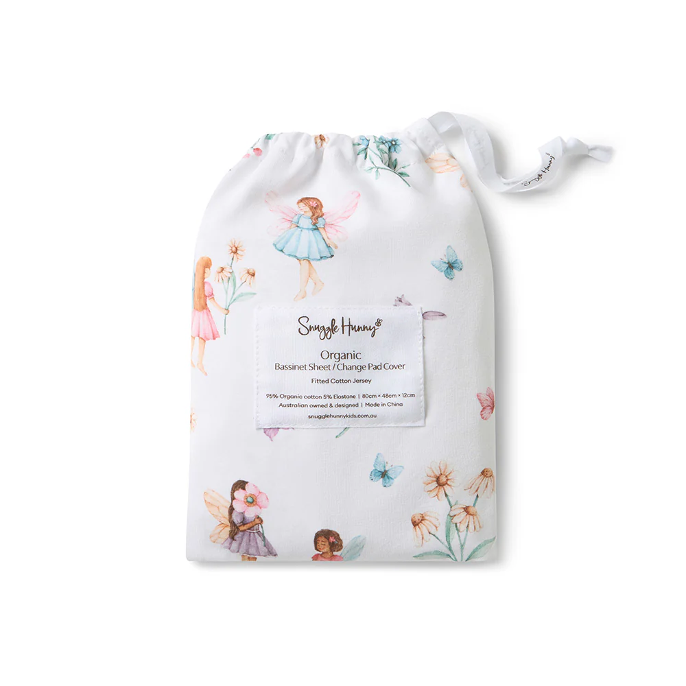 Fairy Garden Organic Bassinet Sheet / Change Pad Cover - Image 5