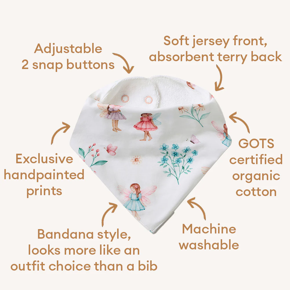 Fairy Garden Organic Dribble Bib - Image 4