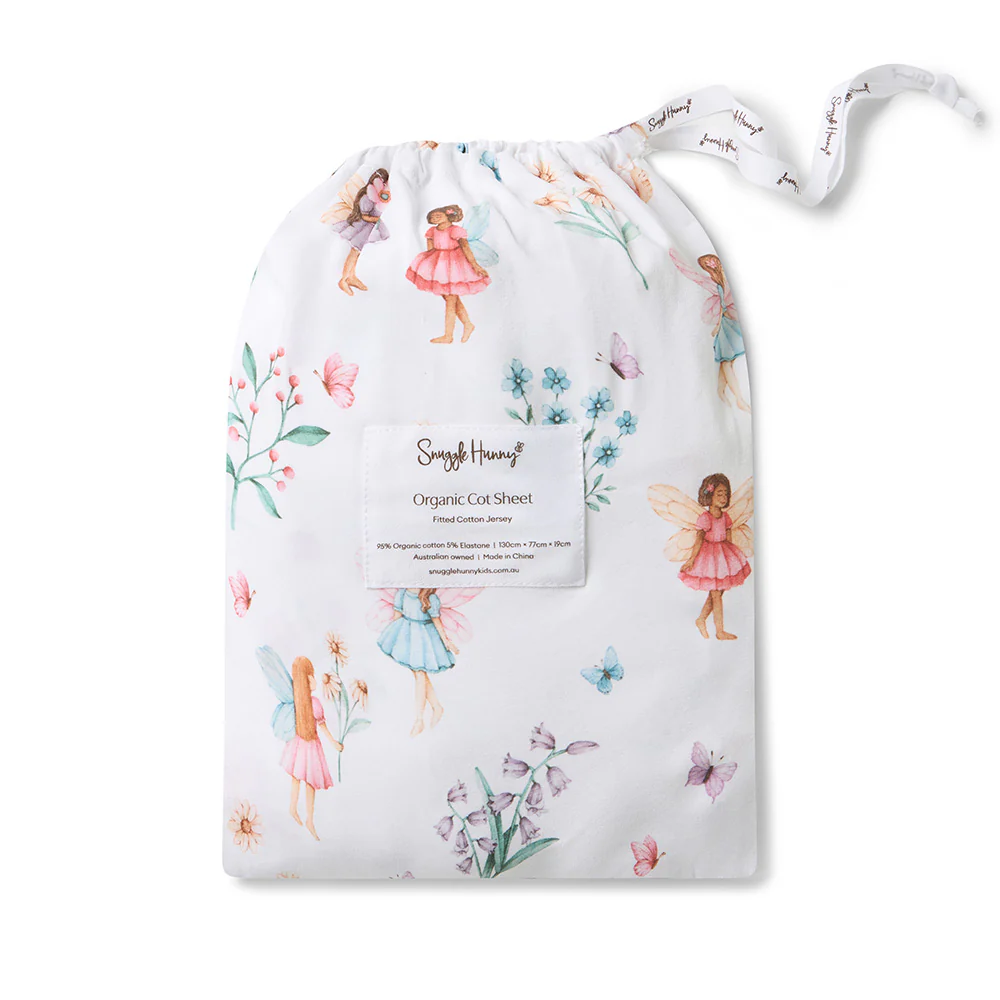 Fairy Garden Organic Fitted Cot Sheet - Image 6
