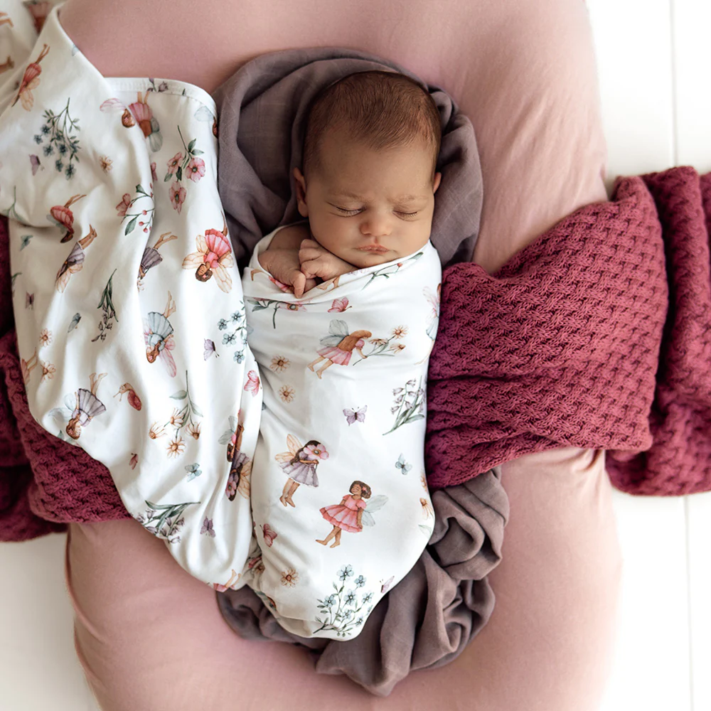 Fairy Garden Organic Jersey Wrap & Topknot Set - Image 7