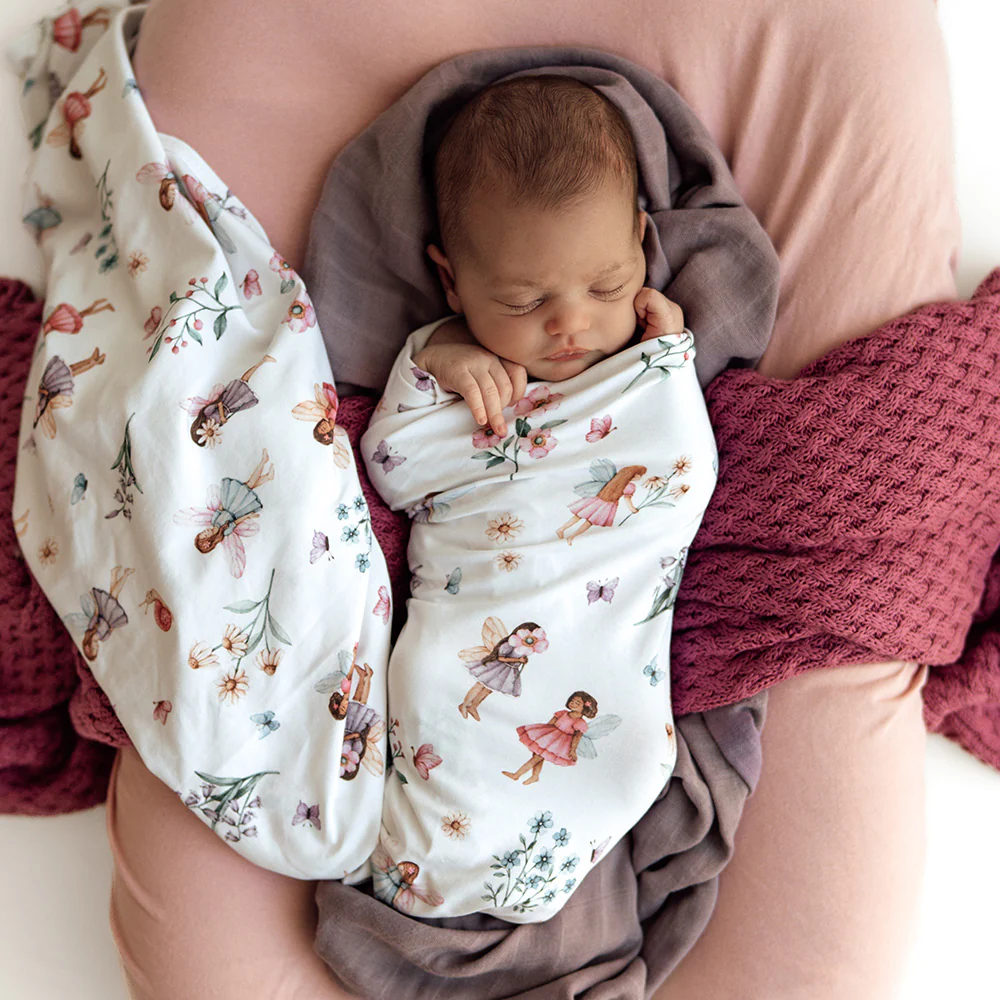 Fairy Garden Organic Jersey Wrap & Topknot Set - Image 8