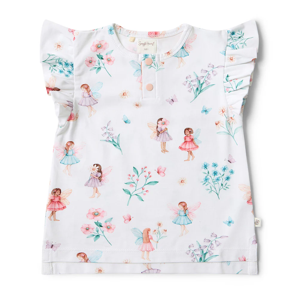 Fairy Garden Organic Short Sleeve Top with Frill - Image 2