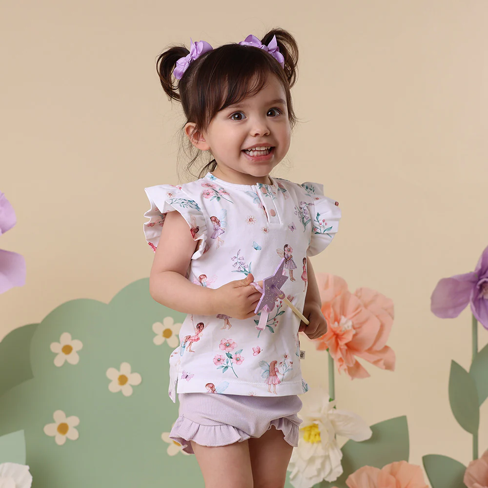 Fairy Garden Organic Short Sleeve Top with Frill - Image 3