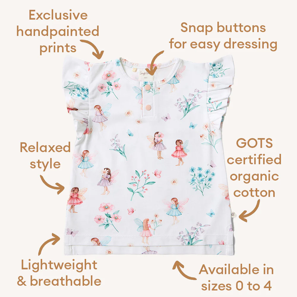 Fairy Garden Organic Short Sleeve Top with Frill - Image 5
