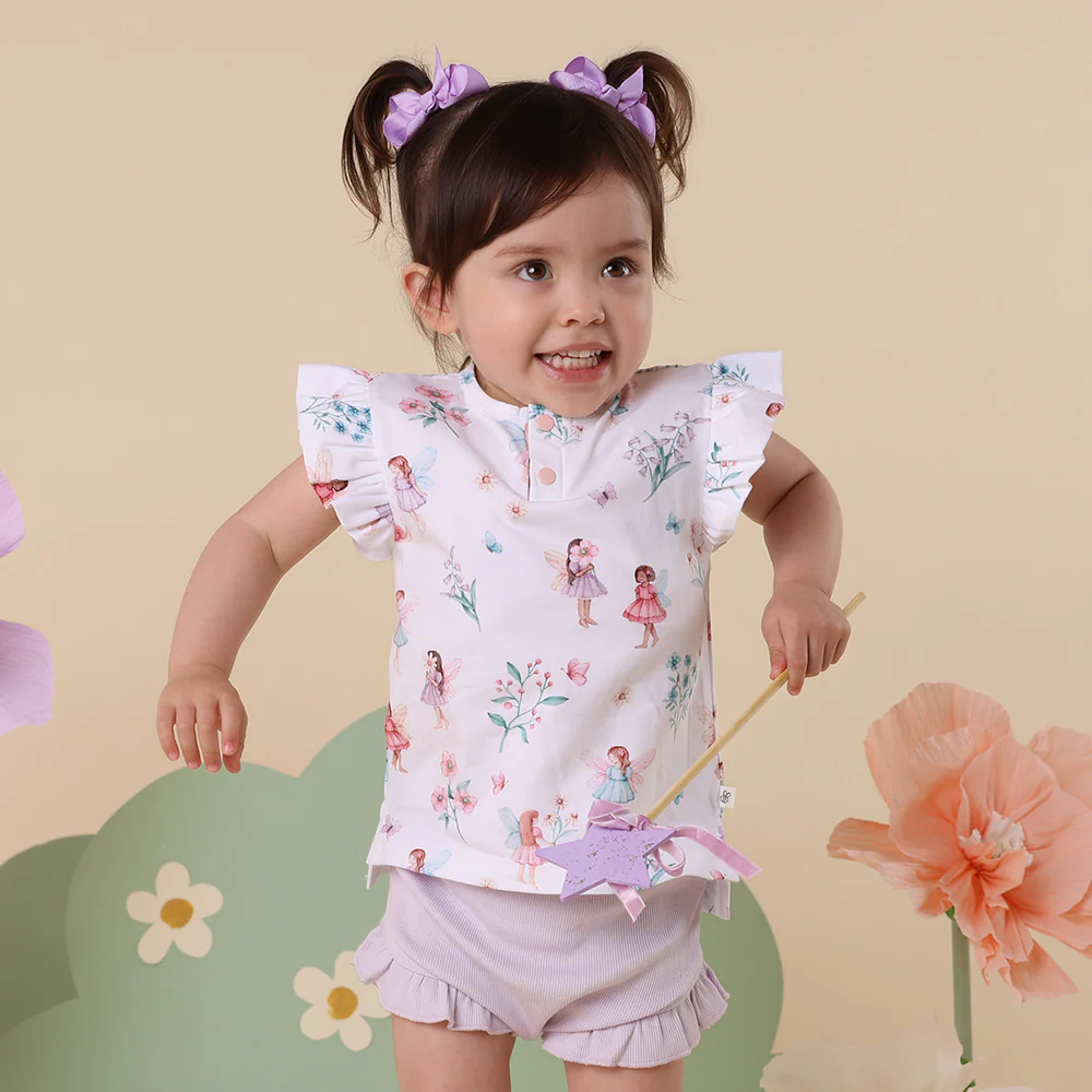 Fairy Garden Organic Short Sleeve Top with Frill - Image 6