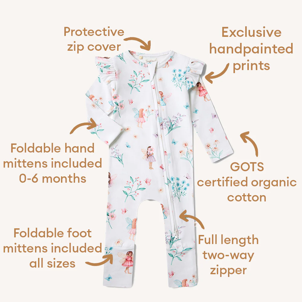 Fairy Garden Organic Snugglesuit Convertible Romper - Image 8