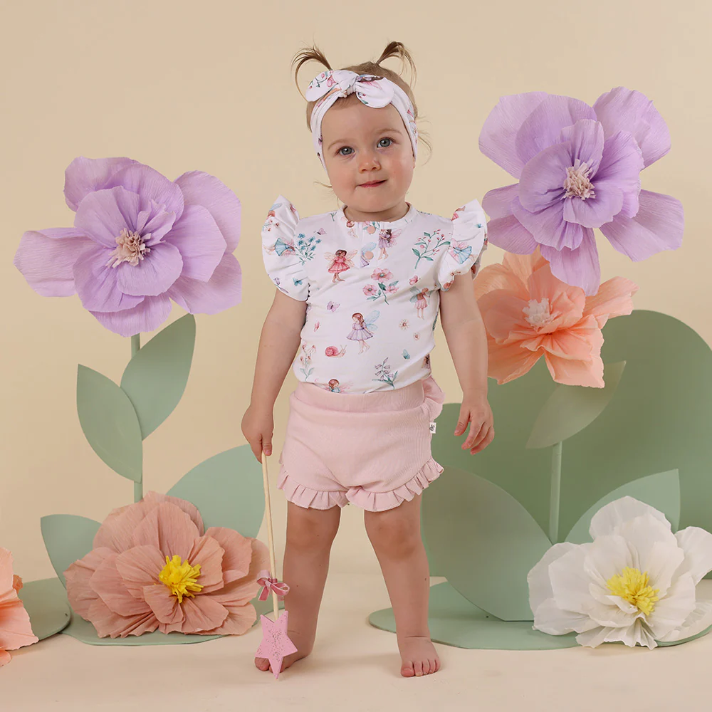 Fairy Garden Short Sleeve Organic Bodysuit with Frill - Image 4