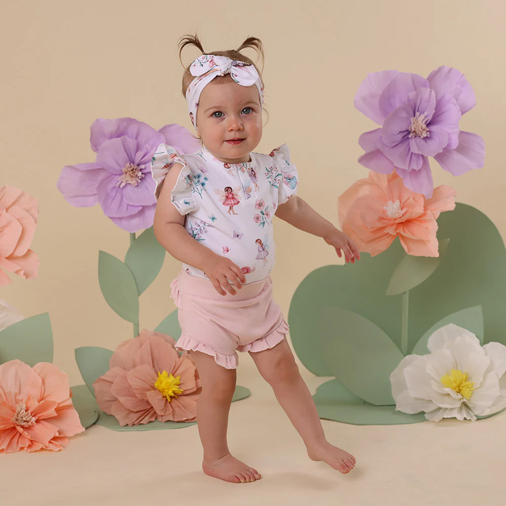 Fairy Garden Short Sleeve Organic Bodysuit with Frill - Image 6