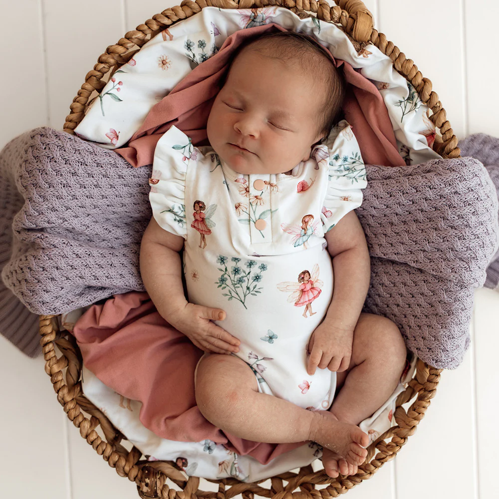 Fairy Garden Short Sleeve Organic Bodysuit with Frill - Image 7