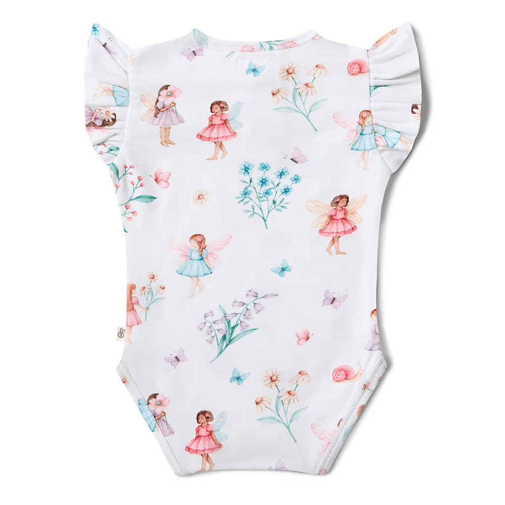 Fairy Garden Short Sleeve Organic Bodysuit with Frill - Image 8