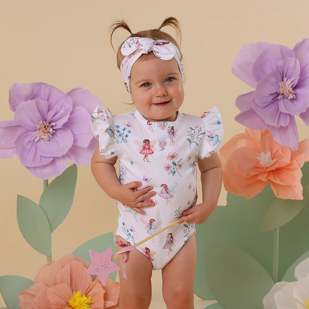 Fairy Garden Short Sleeve Organic Bodysuit with Frill - Image 9
