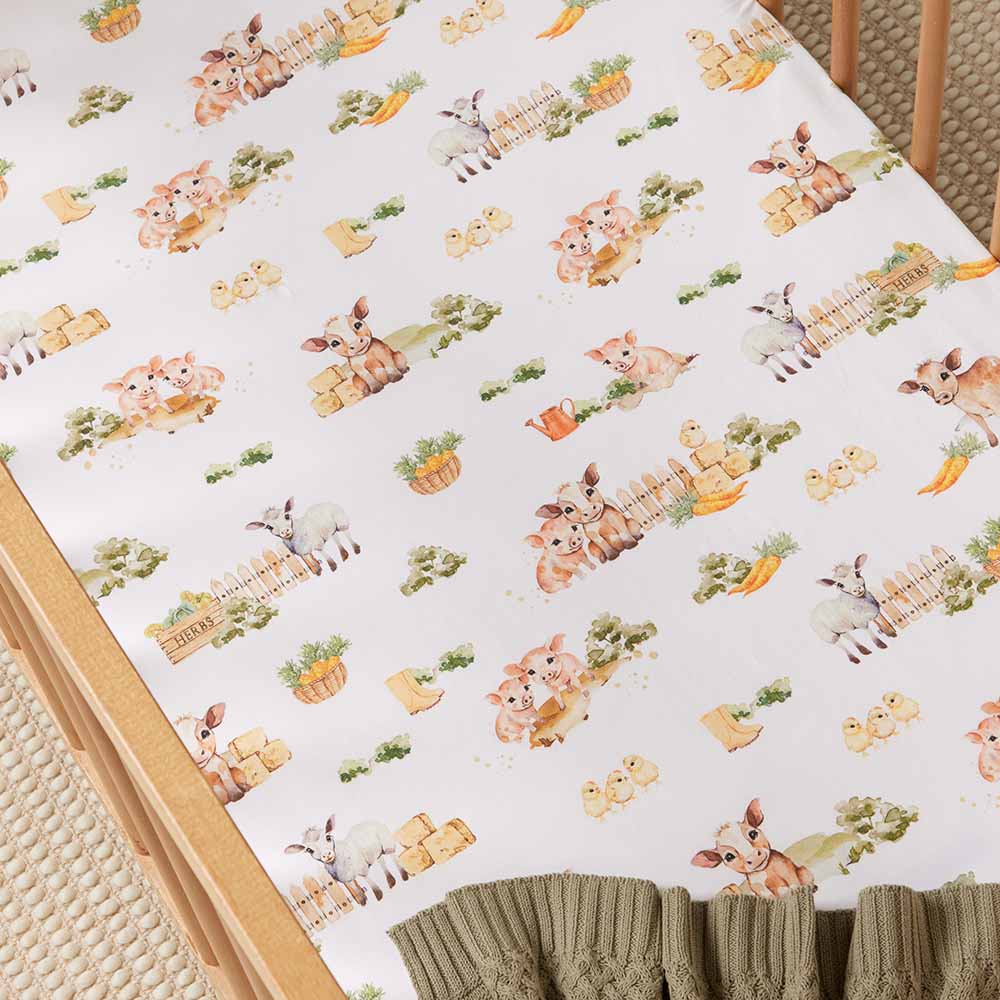 Farm Organic Fitted Cot Sheet - Image 2