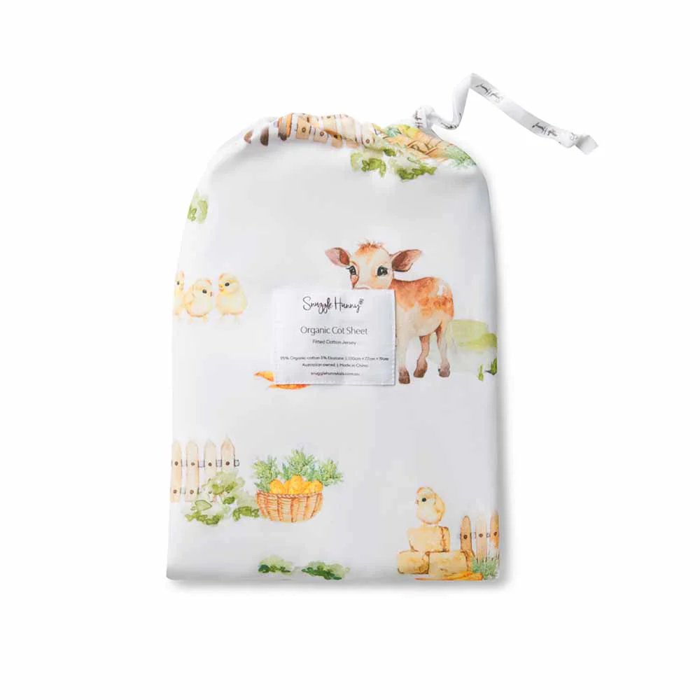 Farm Organic Fitted Cot Sheet - Image 5