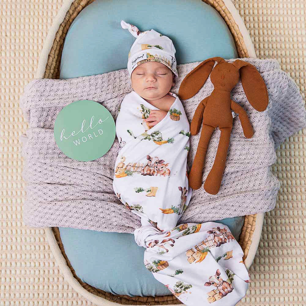 Farm Organic Jersey Wrap & Beanie Set - Image 12