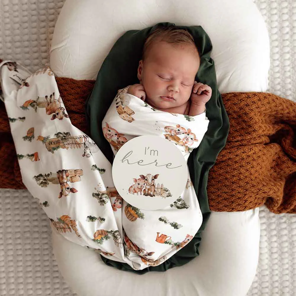 Farm Organic Jersey Wrap & Beanie Set - Image 4