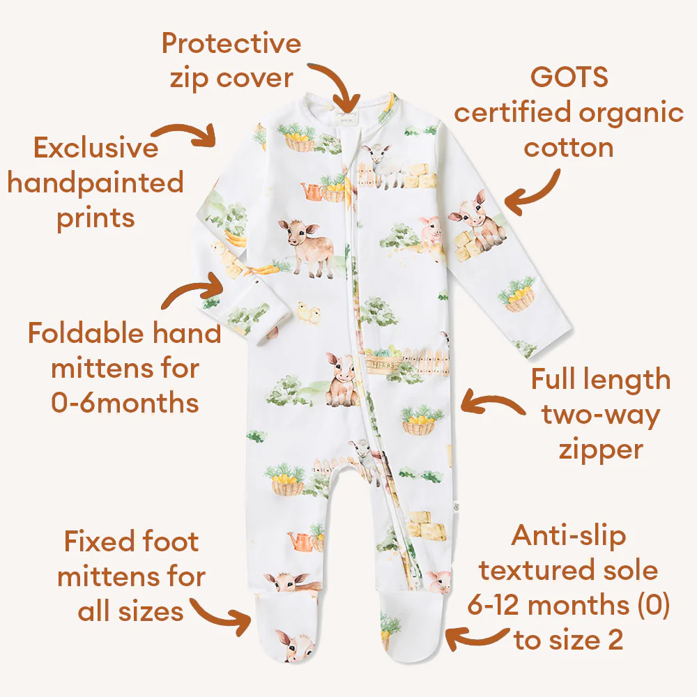 Farm Organic Snuggle Sleepsuit Zip Footie - Image 4