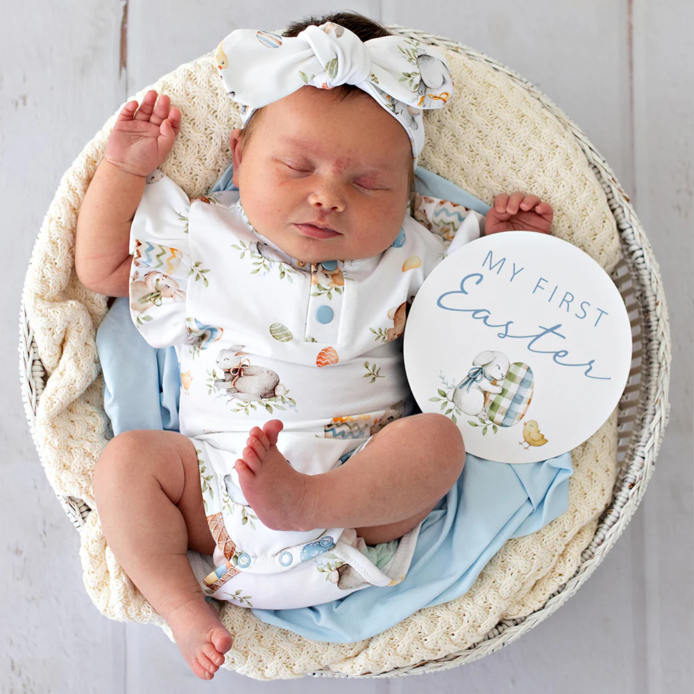 Flopsy Bunnies Short Sleeve Organic Bodysuit with Frill