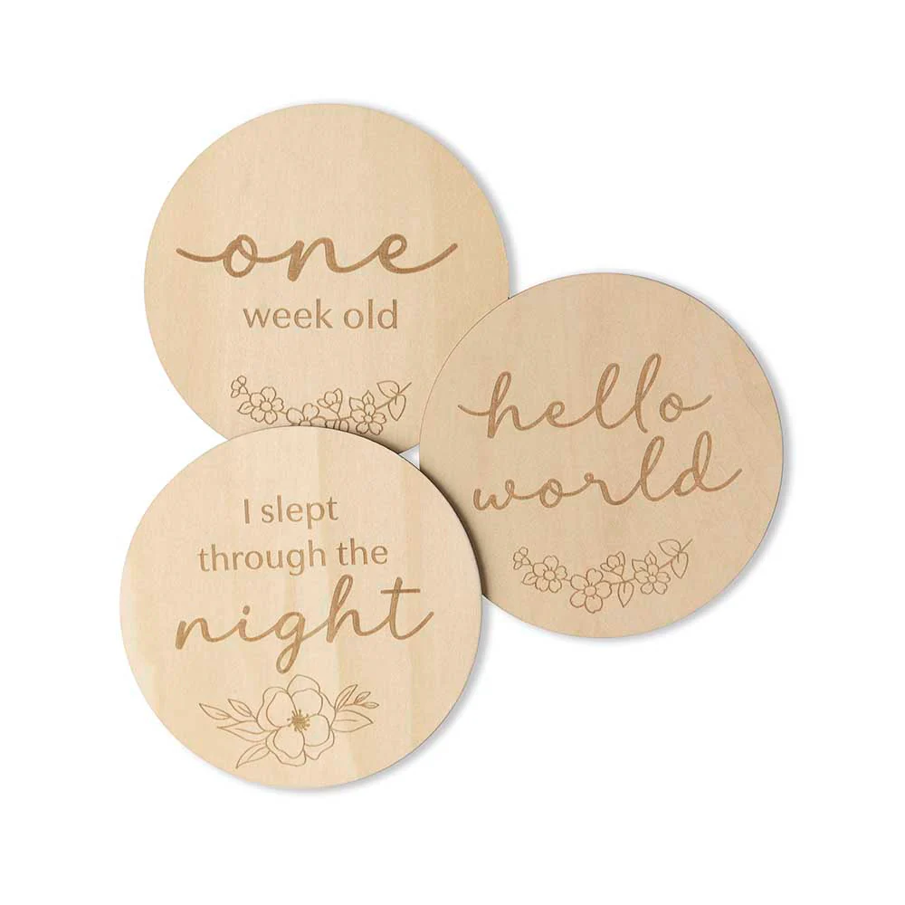 Floral Wooden Milestone Cards - Image 3