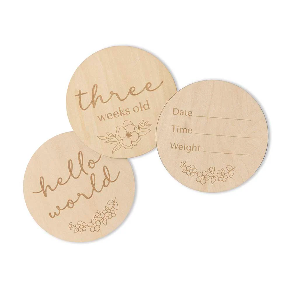 Floral Wooden Milestone Cards - Image 7