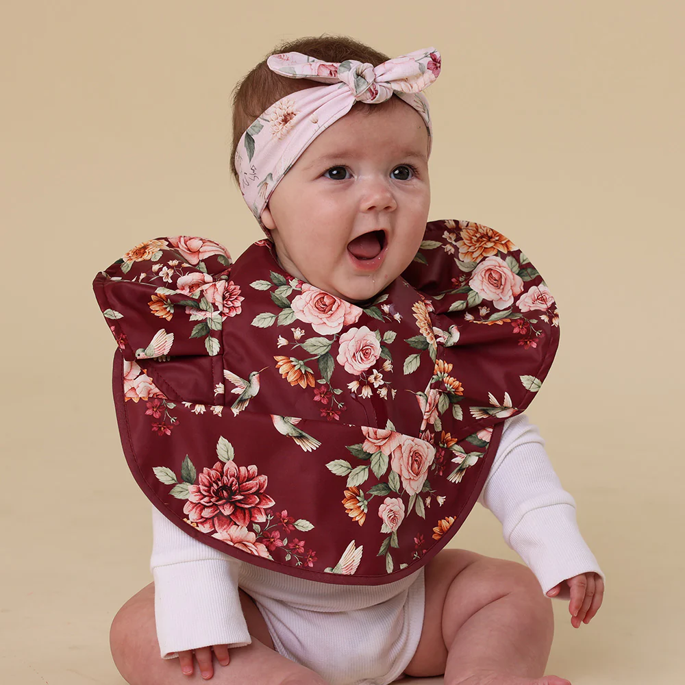 Floral Flutter Frill Snuggle Bib - Image 3